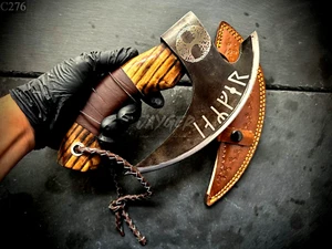 Jayger Handmade Pizza Cutting Axe Steel Head | Ash Wood Handle with Sheath - Picture 1 of 6