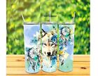Blue Wolf  Insulated Tumbler 20 Oz With Lid And Straw