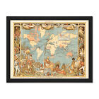 Map Colomb 1886 Extent British Empire Framed Wall Art Print 18X24 In