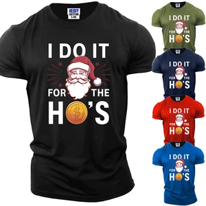 Men's I Do It Hos Santa Merry Christmas T-Shirt Funny Holiday USA Gift Tee S-3XL - Picture 1 of 11
