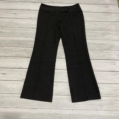 Pantalones de vestir Tracy Evans para mujer a rayas de pierna ancha talla 11 negros con puño ancho dobladillo Foto 1 de 4