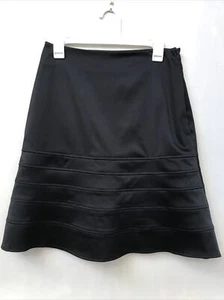 JS COLLECTION BLACK SATIN FEEL FORMAL STRIPE PATTERN SIDE ZIP SKIRT SIZE 6P NWT - Picture 1 of 3