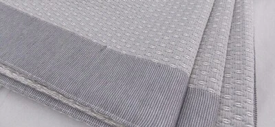 $395 YVES DELORME PARIS MORPHEE QUEEN COTTON COVERLET PLATINUM GRAY FRANCE NEW - Image 1 of 3