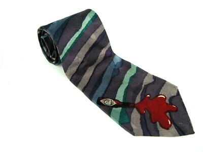 Vintage Tabasco Silk Tie  Men's Striped Tabasco Spill Necktie 4" X 57 1/2" - Image 1 of 3