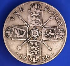 Moneda británica - 1920 George V florín, dos chelines, 2/- moneda de plata [26356]