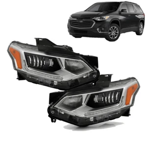 Headlights Headlamp For 2018-2021 Chevy Traverse FULL LED Type w/ DRL LH&RH - Picture 1 of 11