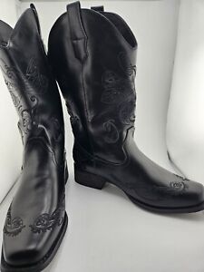 Dream Pair Size Us Women's 9 Black Cow Girl Boots