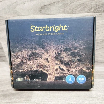 Starbright  LED Solar String Outdoor Lights - 2 Pack,  Warm White - Image 1 of 4