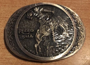 VINTAGE NATIONAL COWBOY HALL OF FAME BUCKLE CHARLES RUSSELL - Picture 1 of 2