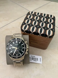 ✅ FOSSIL Herrenuhr Bannon BQ2493 Multifunktionsuhr Edelstahl Gold Armbanduhr NEU - Bild 1 von 3