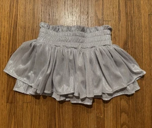 Lola And The Boys Size 6 Silver Skirt with Elastic Waistband Shorts Underneath - Picture 1 of 1