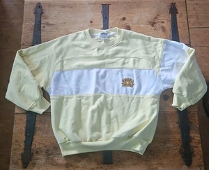 DE COLECCIÓN LONDON FOG HOMBRE TALLA (L) CUELLO REDONDO PUNTO SUÉTER RAYAS AMARILLO/BLANCO - Imagen 1 de 8