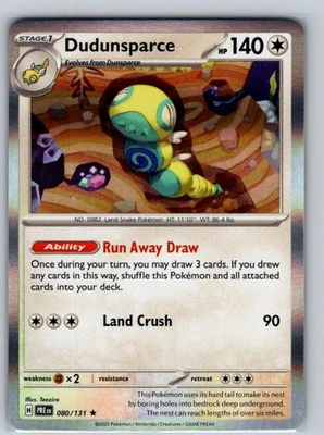 Dudunsparce 129/162 Holo Rare SV05: Temporal Forces NM - Image 1 of 2