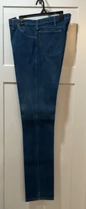 VINTAGE WRANGLER COWBOY CUT ORIGINAL FIT MEN’S BLUE DENIM JEANS USA MADE 38X40 - Picture 1 of 14