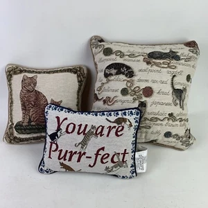 Tapiz vintage aguja puntas gato tirar almohadas lote 3 Riverdale - Imagen 1 de 7