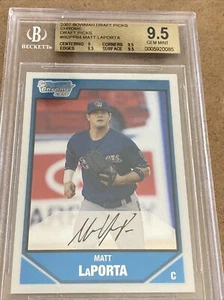 2007 Bowman Chrome Draft Picks Matt LaPorta BDPP64 BGS 9.5 RC - Picture 1 of 3