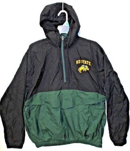 ND State University Bison Men's Small Windbreaker Raincoat Kangaroo Pocket Cover