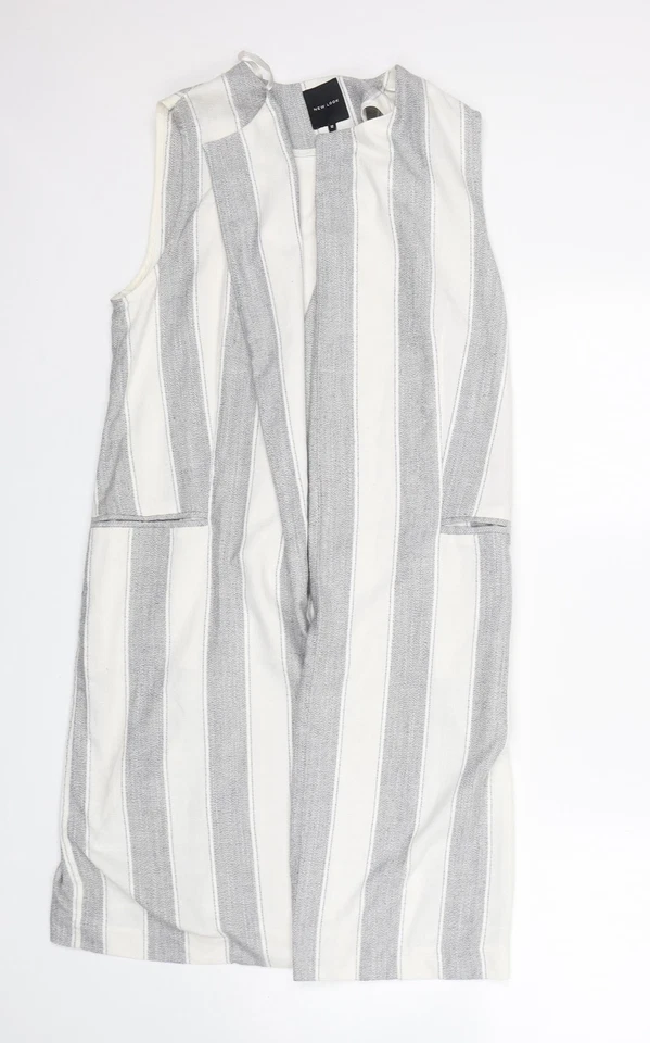 New Look Womens Multicoloured Striped Polyester Blend Blazer Size 12 - Image 1 of 4