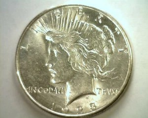 1923-S PEACE SILVER DOLLAR CLASHED DIE CHOICE ABOUT UNCIRCULATED++ CH. AU++ SCHÖN - Bild 1 von 2
