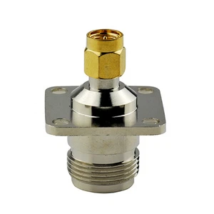 10x SMA Male to N Female 4 Hole Panel Mount Flange(25*25mm) RF Adapter Connector - Picture 1 of 3