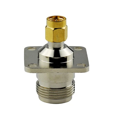 10x SMA Male to N Female 4 Hole Panel Mount Flange(25*25mm) RF Adapter Connector - Image 1 of 3