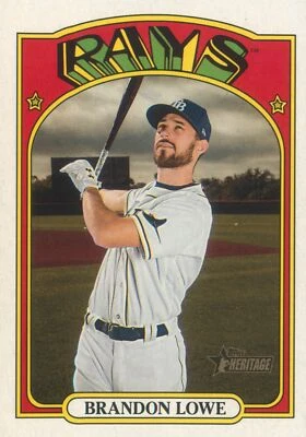 Brandon Lowe 2021 Topps Heritage Baseball Base Card #241 Tampa Bay Rays - Image 1 of 2