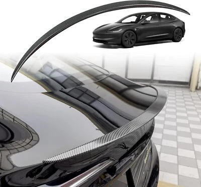 Rear Spoiler Wings fit Tesla Model 3 2025 2024 Highland OEM ABS Gloss Carbon Foto 1 de 4
