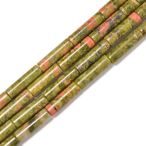 Natural Unakite Cylinder Tube Beads Size 4x13mm 15.5'' Strand - Picture 1 of 2
