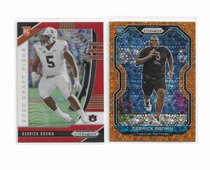 Derrick Brown 2020 Prizm Prizm Draft Picks Colored Rookie Prizms 2 Card Lot #365 - Picture 1 of 2