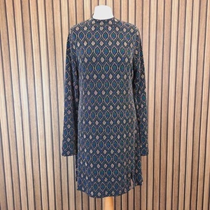 Próximo Vestido Dorado Verde Azul Metálico Reino Unido 16 Sobre la Rodilla Manga Larga - Imagen 1 de 11