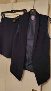 Vince Camuto coordinated vest & skirt navy size 0 - Picture 1 of 8
