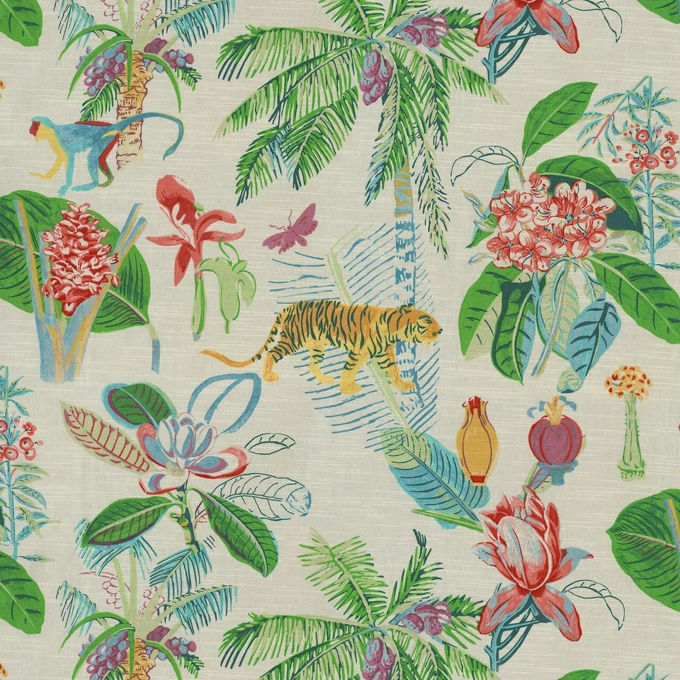 Tommy Bahama HEAVENLY KINGDOM LEAFY 棉热带动物织物 Uph Fabric — 第 1/1 张图片