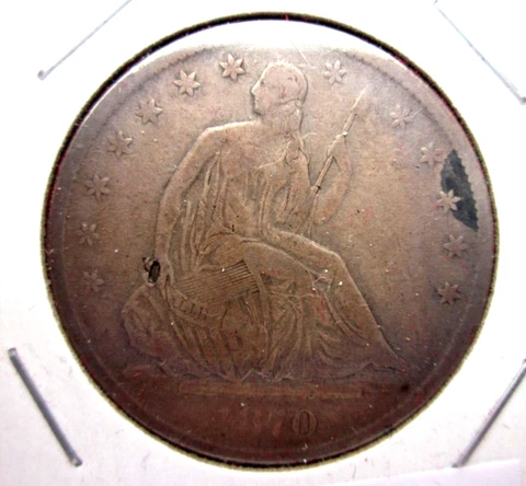 1870-S SEATED LIBERTY HALF DOLLAR 50c COIN SAN FRANCISCO MINT NICE RARE DATE Cover