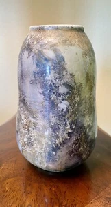 Flawless Vintage Arabia of Finland Lusterware Vase 1928-1932 Blue Gray Yellow 😍 - Picture 1 of 6