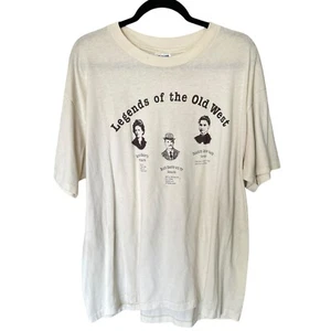 Camiseta Gráfica Beige Vintage Años 90 de Puntada Única Hanes Legends of the Old West XL - Imagen 1 de 4