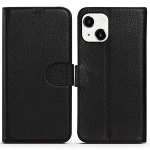 Para modelos de iPhone de Apple, funda, billetera abatible, folio, cuero genuino real - Imagen 1 de 3