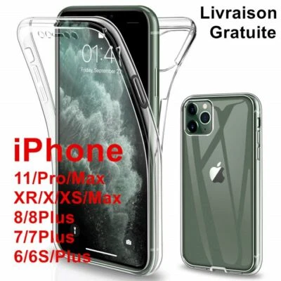 Coque Intégral 360 pour iPhone XS MAX X XR 11 12 13 14 Pro 8 7 Avant+Arriere - Imagen 1 de 4