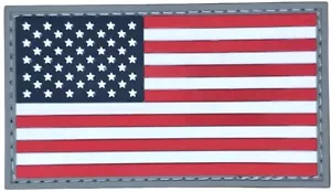 BANDIERA COUNTRY USA AMERICAN FULL COLOR GRIGIO TATTICO PVC GANCIO TOPPA MORALE - Foto 1 di 2