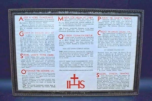 + One Older Latin Mass Card in Wrought Iron Frame + Altar Cannon + (CU528) - Picture 1 of 11