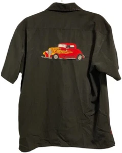 Vintage 90’s Perruzo Herren Gr. S Button Up Roadster Streetwear Fire Flame Hemd - Bild 1 von 6