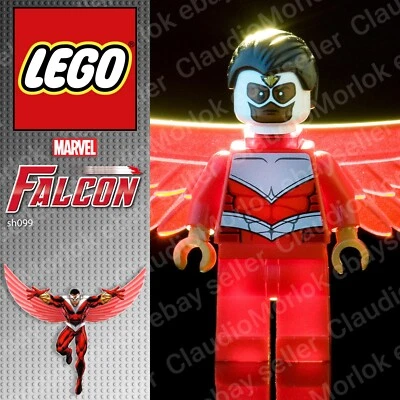 ⭐ LEGO Falcon sh099 Minifigure Marvel Avengers Super Heroes 76018 sh0099 - Immagine 1 di 4