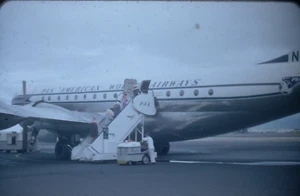 Red Border 1955 Pan American Airplane Kodachrome Transparency Slide - Bild 1 von 1