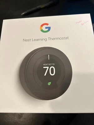 Nest 3rd Generation Learning Black Programmable Thermostat T3016US - BLACK - Image 1 of 3