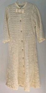 Diana Dean by Julius Lonschein Vintage Off White Ivory Quilted House Coat Robe - Picture 1 of 5