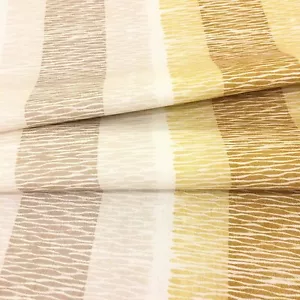806. TRIBECCA ORCHE YELLOW BROWN STRIPES 100% Cotton Fabric - Picture 1 of 6