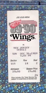 Gerard Gallant G#154 Ticket 12-31-1989 Devils v Red Wings Kocur Fights Huscroft - Picture 1 of 6