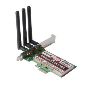 450Mbps Wireless LAN Wifi Network PCI-E Express Card Adapter &3 Antenna HOT SALE - Picture 1 of 5