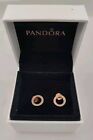 Pandora Sparking Cubic Zirconia Circle Stud Rose Gold Plated Earrings Rrp £60