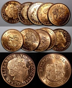 Jersey Elizabeth II Copper 1998 2 Pence GEM BU KM#104 RANDOM PICK (1 Coin) - Picture 1 of 5