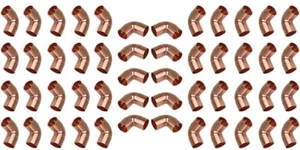 Copper Pipe Fittings 90 Degree Elbow 1/2" Inch - Lot of 50 - Picture 1 of 2